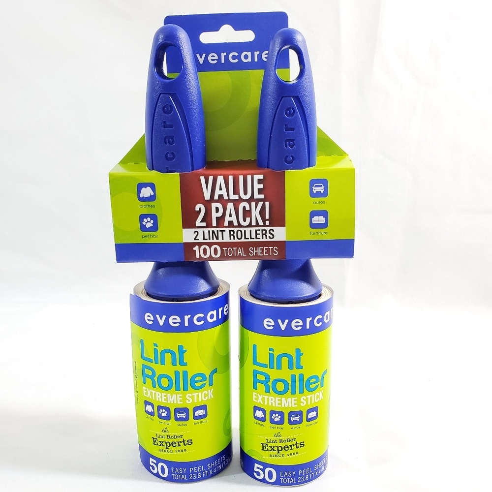 New Evercare Lint Roller (2 Pack) Extreme Stick